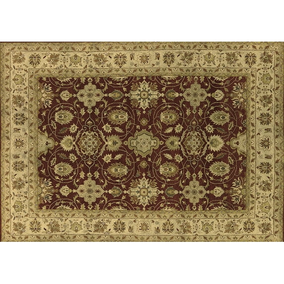 Ahgly Company Indoor Rectangle Oriental Brown Industrial Area Rugs, 5' x 7'