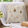thumbnail image 3 of Pillow Covers 18x18 Set of 2, Christmas Tree Throw Pillow Covers Decorative Couch Cushion Cover, Winter Snowflakes Xmas Pine Beige Microfiber Soft Square Pillowcases for Bedroom Living Room Sofa, 3 of 9