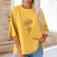 thumbnail image 2 of YUGYXL Casual Gauze Shirt for Women 3/4 Sleeve Loose Fit Linen Tops Comfy Soft Lightweight Tunic Tee Summer Vacation Blouse Yellow S, 2 of 6
