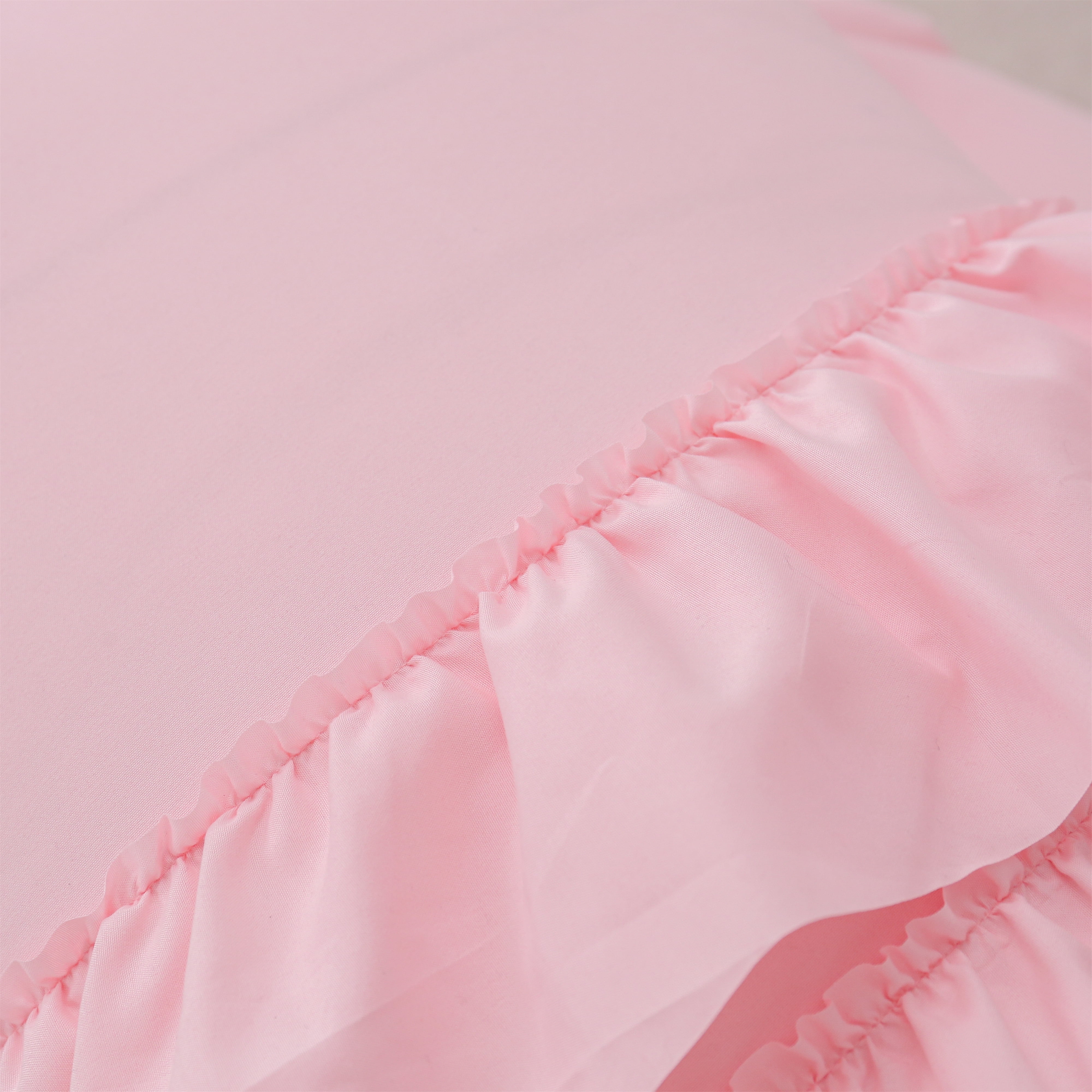 Btargot 3PC Waterfall Ruffled Princess Comforter Set Twin Soft Chic Bedding Set for Kids Girls Pink
