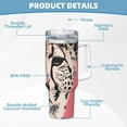 thumbnail image 5 of Daiia Pink Cheetah Art Printed 40 oz Tumbler with Handle,Ice Bully Insulated Tumbler 2 in 1 Lid Insulated Water Bottle Stainless Steel Travel Coffee Mug, 5 of 8