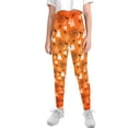 thumbnail image 2 of COEQINE Halloween Ghost Bat Spider Web Orange Girls's Sport Legging Casual Buttery Soft Athletic Pants Stretchy High Waist Pants, for 4-5 Years Kids Girls, 2 of 7