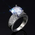 thumbnail image 5 of Top-keivon Vintage Art Deco Filigree Halo Princess Asscher Square Cut Cubic Zirconia CZ Engagement Ring and Wedding Band, 5 of 6