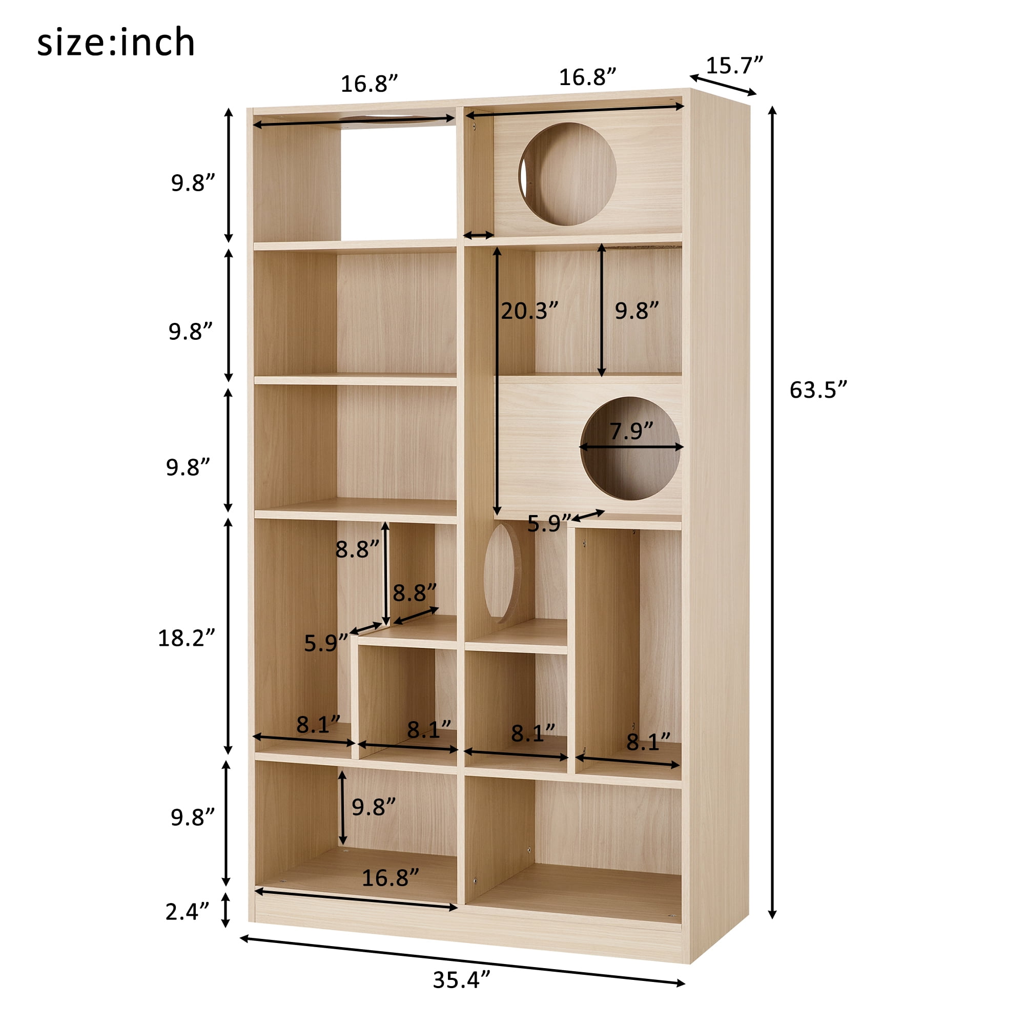 Euroco Furniture Style Cat Bookcase & Cat Tree Shelves