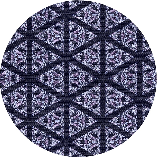 Ahgly Company Tapis d'Intérieur Lavables en Machine pour la Zone de Pervenche Violette, 7' Round