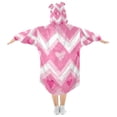 thumbnail image 2 of FORMRS Wearable Blanket Hoodie with Sleeves for Kids Cozy Flannel Sweatshirt, Heart Geometric, 2 of 7