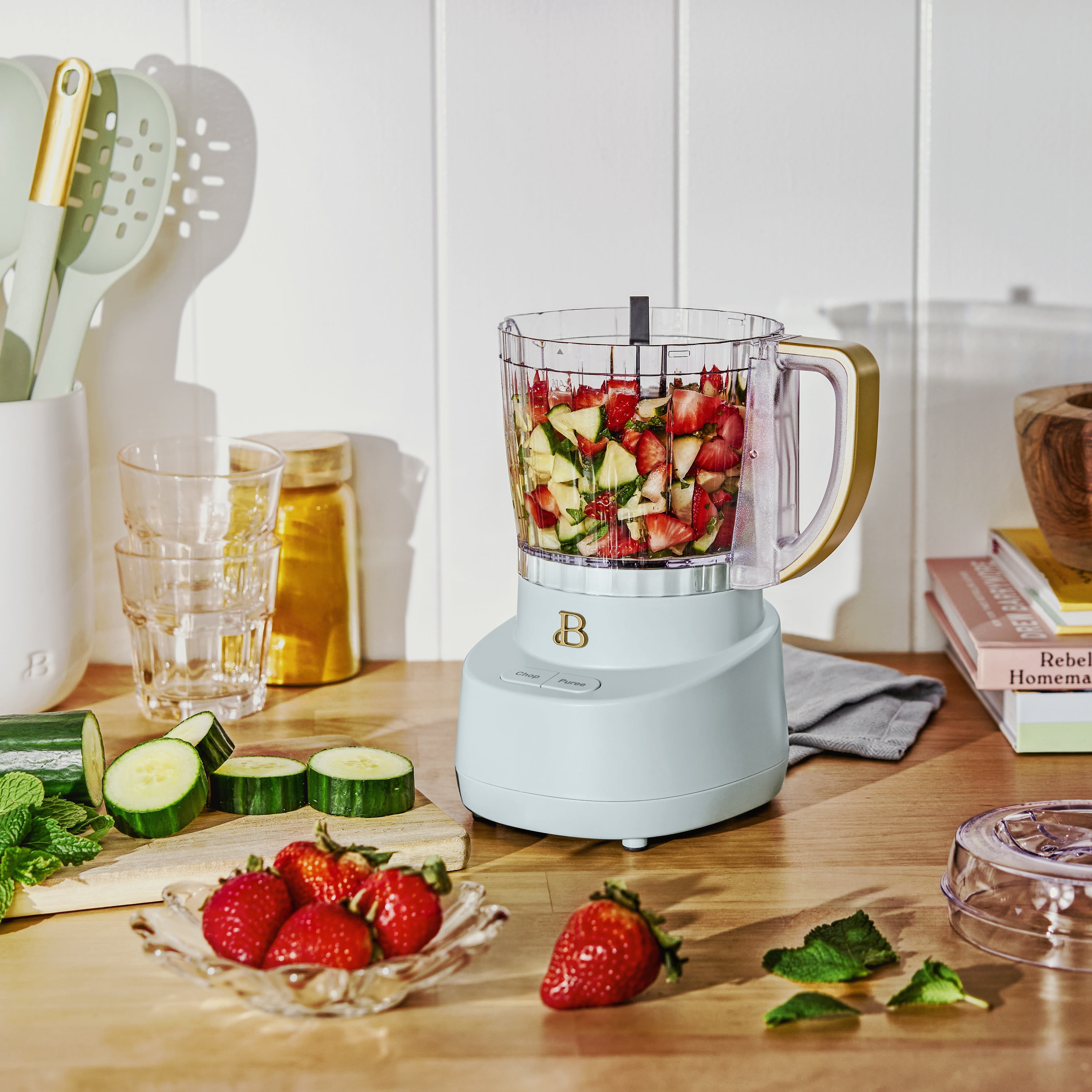 Beautiful 3-Cup Electric Food Chopper, Hydrangea by Drew Barrymore