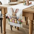 thumbnail image 2 of Bunny Eggs Easter Table Runner 70 Inches Long for Kitchen Dining, Spring Botanical Blossom Motif Dresser Scarf Farmhouse, Dining Table Decorations for Wedding/Parties, 13 x 70 In, 2 of 8