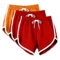 thumbnail image 2 of BLVB 3 Pack Womens Summer Shorts Drawstring High Waist Athletic Gym Sports Dance Shorts for Yoga Lounge Running with Pockets, 2 of 7
