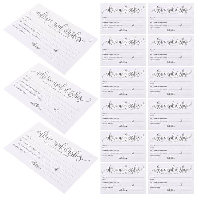 Raindrops Cartes de Vœux de Mariage Blanches 50 Pcs Inscriptibles pour Décoration de Banquet et Messages d'Invités