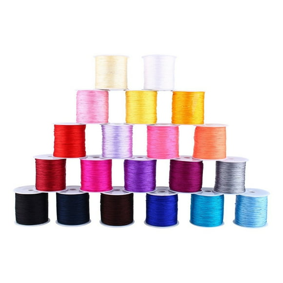 VIFERR Cordon Noeud Chinois 100M x 0.8mm Nylon Noeud Chinois Cordon Rattail Macramé Shamballa Fil Fil Rouge