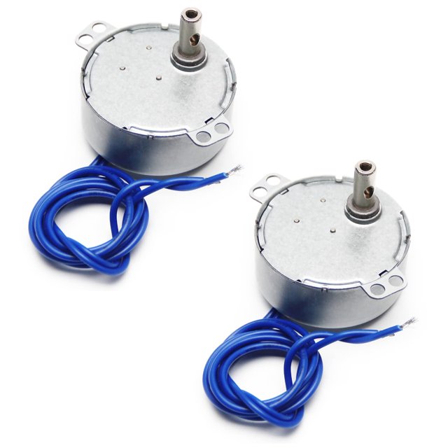 HUGFEGWE 2Pcs Synchronous Motor AC 110V 30RPM Turntable Motor CCW Direction 4W TYC-50 Horizontal Hole Tapping Shaft CJB91-113515