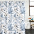 thumbnail image 3 of Blue Coastal Waterproof Fabric Shower Curtain,Ocean Coral Starfish Conch Sea Watercolor Waterproof Fabric Shower Curtain for Bathroom Curtains Bathtubs Shower Curtains with 12 Hooks Standard 60x72, 3 of 8