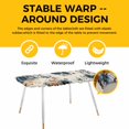 thumbnail image 4 of Vintage Blue Floral Table Cloths for 8 Foot Rectangle Tables, Butterflies Watercolor Flower Linen Patio Waterproof Elastic Fitted Tablecloths, Washable Rectangular Table Cover for Camping, 4 of 8