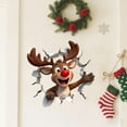 thumbnail image 4 of 3D Large Santa Wall Decal Reindeer Sticker Removable Holiday Break Through For Home Window Refrigerator Door, 4 of 6