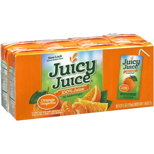 Juicy Juice Orange Tangerine 100 Juice, 4.23 Fl. Oz., 8 Count
