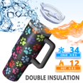 thumbnail image 5 of OBREWU Colorful Animal Footprints Tumbler with Handle and Lid,Colorful Animal Footprints 40oz Double Wall Vacuum Insulated Tumbler,Cups Gift for Women and Men, 5 of 7
