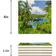 thumbnail image 3 of FMSHPON Hawaiian Nature Forest Print Set of 6 Coaster for Drinks, Absorbent Ceramic Stone Coasters Cup Mat with Cork Base for Home Kitchen Room Coffee Table Bar Decor, 3 of 4