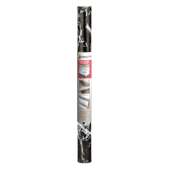 EasyLiner Removable Adhesive Shelf Liner Shelf Liner, Black Marble 20" x 15' Roll