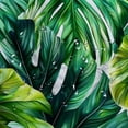 thumbnail image 5 of Orinice Tropical Plant Shower Curtain Palm Leaves Green Botanical Banana Leaf Monstera Leaf Watercolour Bathroom Curtains Set Polyester Fabric with Hooks  69x72, 5 of 7