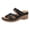 Black, variant on Rokment Women's Arch Support Orthopedic Wedges Sandals Comfortable Leather Platform High Heels Dressy Slip on Fashion Casual Summer Walking Slides Slippers Adjustable Black Size 6