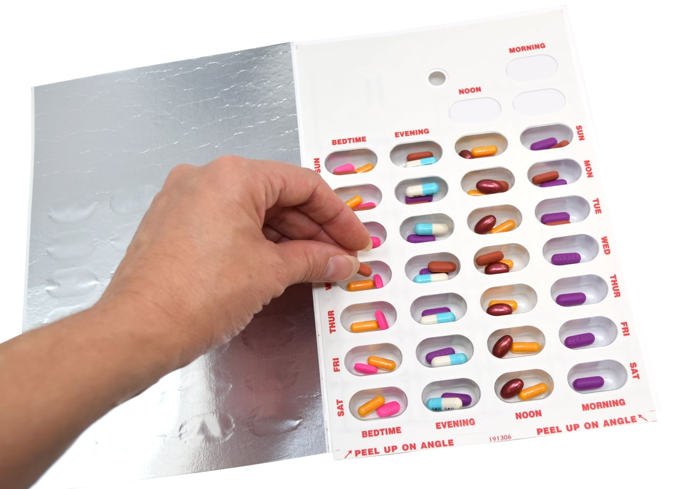 PillThing 4 Time a Day Weekly (7 Day) Cold Seal Pill Blister Pharmacy Foil Pack System Cards