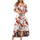 thumbnail image 1 of Vestido largo estampado de cuello redondo de talla grande para mujer Vestido de manga corta Pompotops ghjkhdj11013, 1 of 4