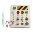thumbnail image 1 of LED Busy Board Travel Toy Preescolar con botones Actividades 2 3 4 años Aprendizaje de habilidades motoras cognitivas para niñas pequeños Hugo tablero ocupado, 1 of 10