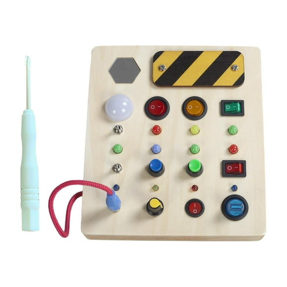 LED Busy Board Travel Toy Preescolar con botones Actividades 2 3 4 años Aprendizaje de habilidades motoras cognitivas para niñas pequeños Hugo tablero ocupado