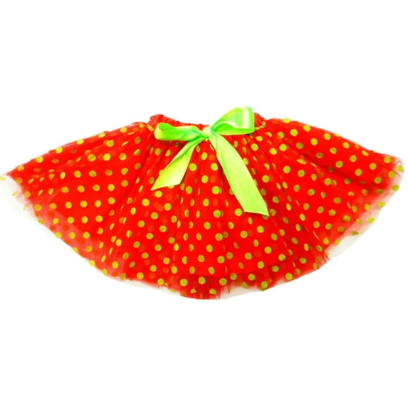 Wenchoice Girl'S Red & Green Polka Dot Tutu  M(3T-4T)