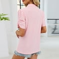 thumbnail image 6 of Aobny Eyelet Blouses Polo Womens T-shirts Short Sleeve Pullover Pink Collared Holiday Party Tops,S, 6 of 8
