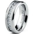 thumbnail image 3 of Metal Masters Titanium Mens 1Ct. Wedding Band Engagement Ring 9-Large Princess Cut Cubic Zirconia, 3 of 8