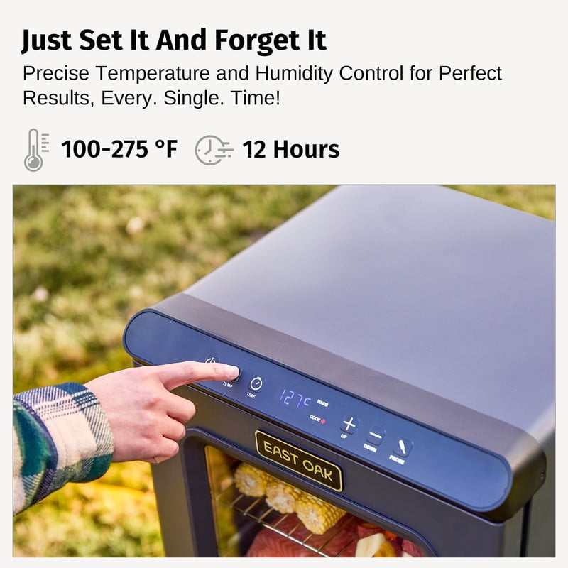 EAST OAK 725 Sq inches Portable Electric Smoker Digital Control with Leg Kit Night Blue