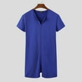 thumbnail image 3 of INCERUN Men's Short Sleeve Fit Leotard Comfortable Zipper Home Unitard Jumpsuit, 3 of 4