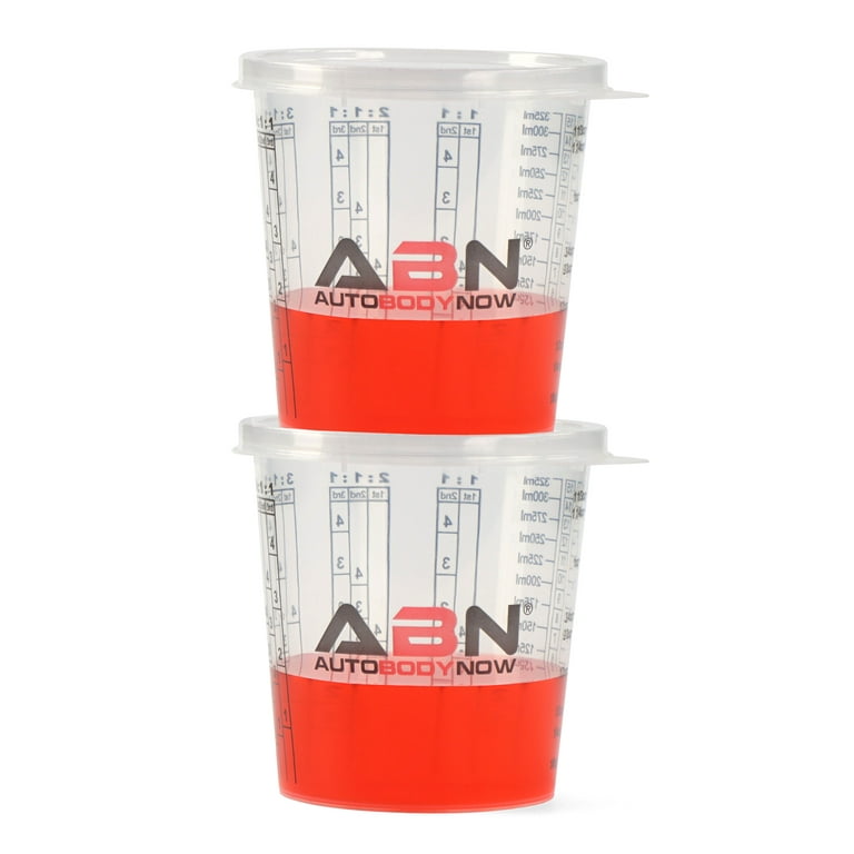 ABN Automotive Paint Mixing Cups - 100pc 64oz Plastic Measuring Cups 12pc  Lids 