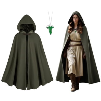 Mufeng Hooded Cloak for Women Maxi Cloak Renaissance Medieval Hooded Cloak  Halloween Cosplay Cloak Green S - Walmart.com