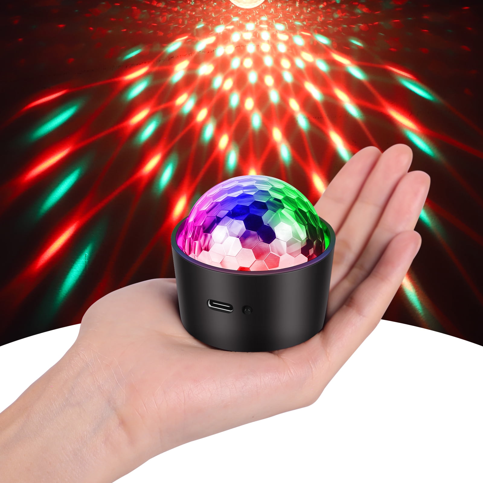 2x Mini Disco Ball Kids LED Music Controlled Disco Light Effect DJ Strobe  Party Car Decorative Light