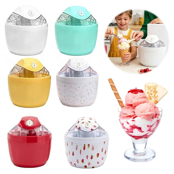 Ice Cream Making Machine Electric One-Touch Ice Cream Maker for Homemade Ice Cream Sorbet Yogurt Easy to Clean Family Dessert Maker Kitchen Essential