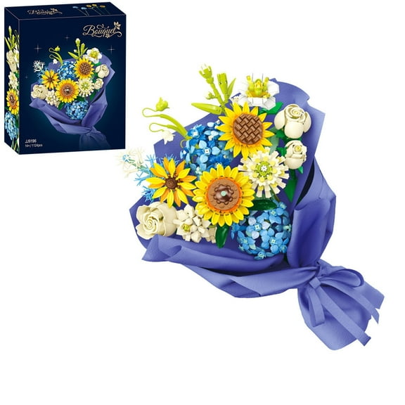 GZBrick Roses Building Sets Compatible with Lego Flowers&Sunflower&Carnation for Adults Girls 1124PCS