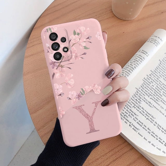 For Samsung Galaxy A32 4G A 32 5G Phone Cover Pink Letters Cute Flowers Pattern Shell Soft Silicone Funda For Samsung A32 Coque Kqf-zmtah16 Samsung A32 4G
