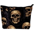 thumbnail image 2 of Skull Head Canvas Leather Mix Crossbody Bag with Twill, Sponge, and Jeanette Material | Size 30x10.5x39cm/11.8x4.1x15.4in, 2 of 5
