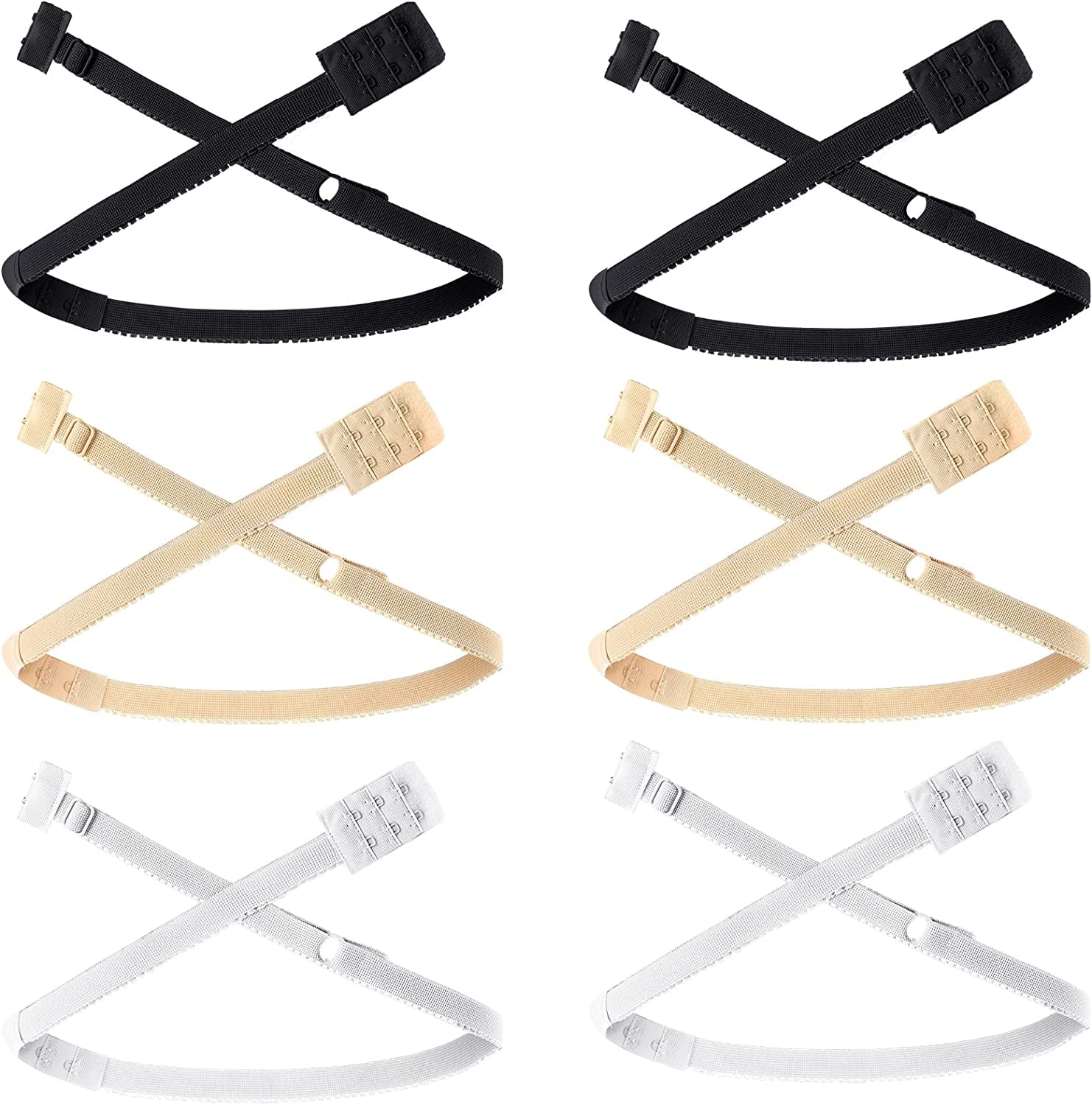 PIKADINGNIS 6 Pieces Low Back Bra Converter Women Bra Strap Extender Adjustable Converter Low