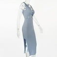 thumbnail image 4 of Valcatch Women's Tie Knot Cut Out Side Split Hem Sleeveless Knit Bodycon Maxi Dress, 4 of 6