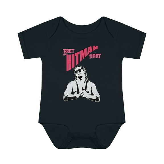 The Hitman Bret Hart White Pose Baby Bodysuit