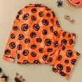 thumbnail image 5 of Yuncity Womens Halloween Pajamas Printed Collar Long Sleeve Long Pants Trendy Cute Pajama Sets Red S, 5 of 9