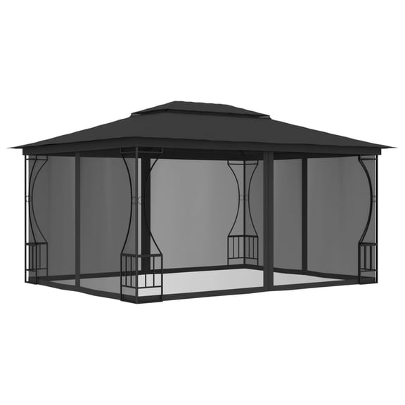 vidaXL Gazebo with Nets Canopy Tent Patio Pavilion Marquees Outdoor Garden