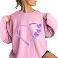 thumbnail image 2 of Gibobby Sudaderas para mujer Sudadera casual con cuello redondo y estampado de amor para mujer, sudadera de manga larga, informal (Rosa, S), 2 of 4