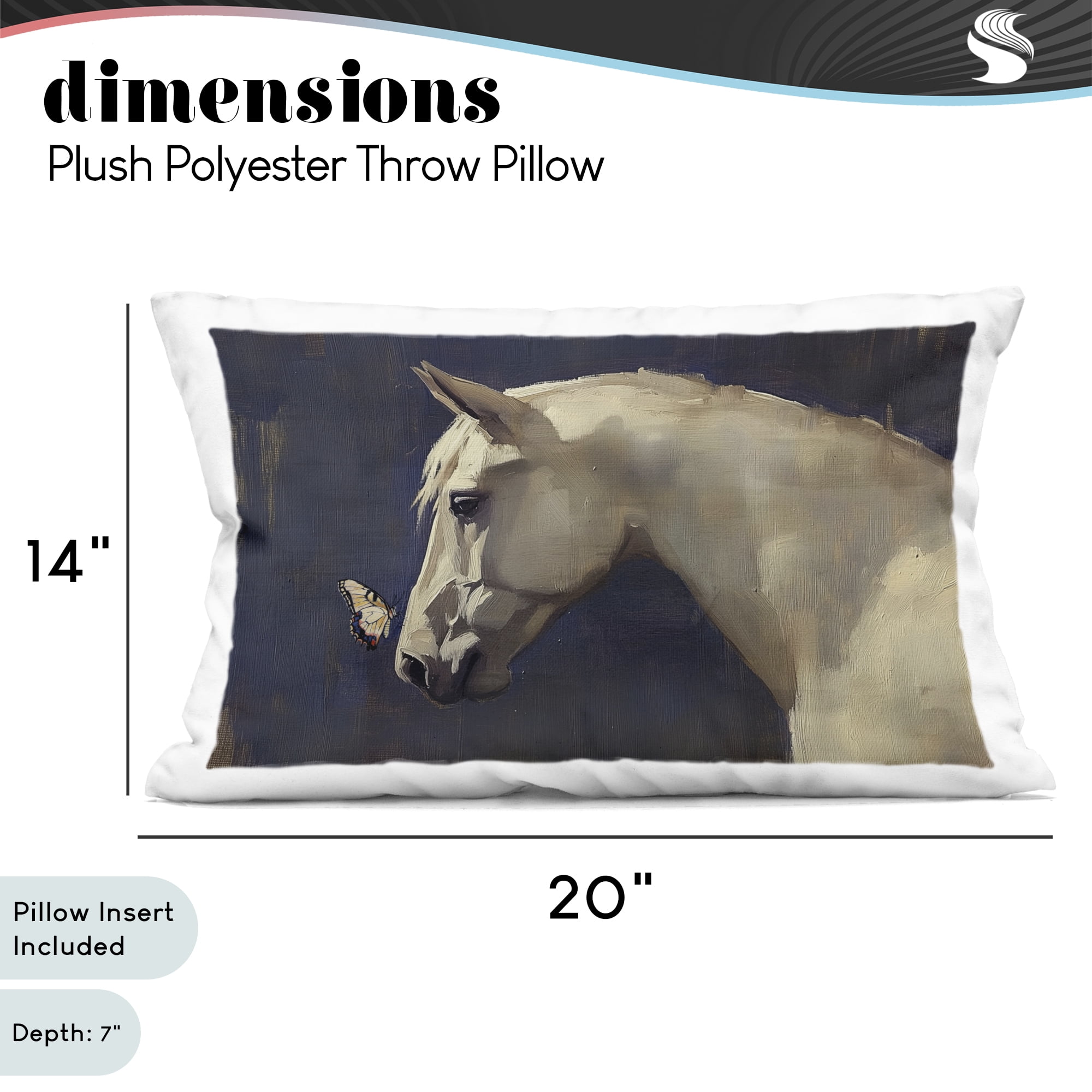 Stupell Industries Peaceful Meeting Horse & Butterfly Decorative Printed Throw Pillow, design by Svetlana Aleynikova