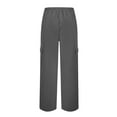 thumbnail image 3 of Women's Casual Pants High Waisted Wide Leg Sweatpants With Pockets Comfortable Soft Athletic Joggers For Everyday Wear Warm Casual Pants Women Womens Sporty Football Leggings plus Size Sweatpants, 3 of 4