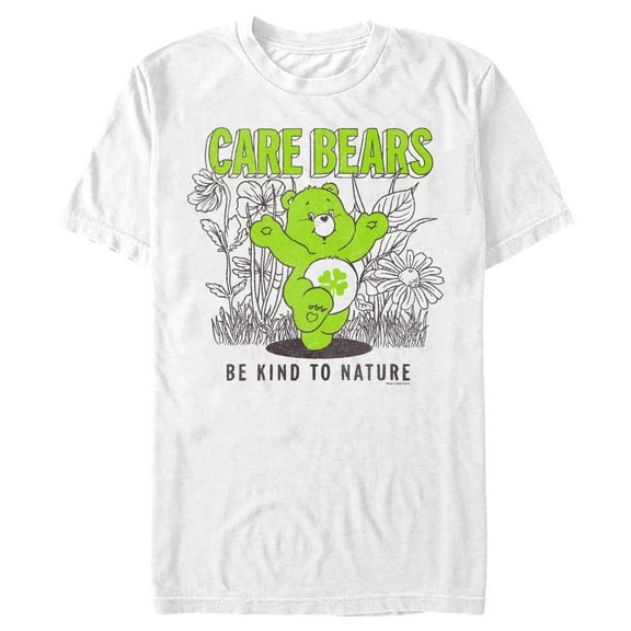 Men's Care Bears Be Kind to Nature Good Luck Bear Graphic Tee White 3X Large